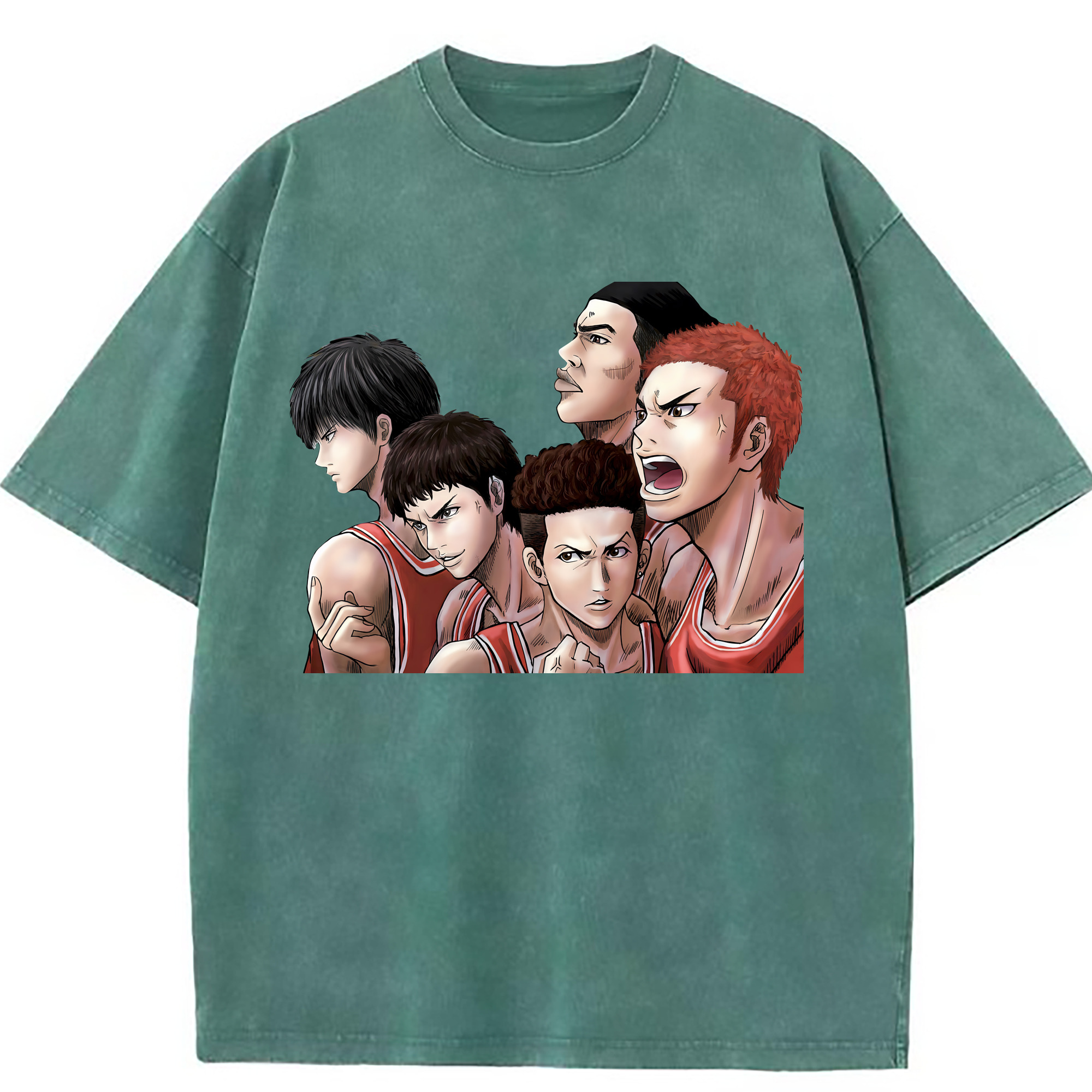 （画像用） SLAM DUNK／スラムダンク 綿100% ヴィンテージ風 半袖Tシャツ（フロントプリント）
